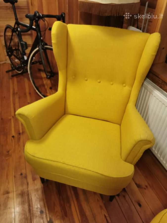 Du Ikea Strandmon geltoni foteliai - nuotraukos Nr. 3