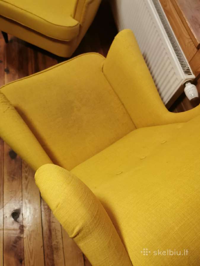 Du Ikea Strandmon geltoni foteliai - nuotraukos Nr. 5