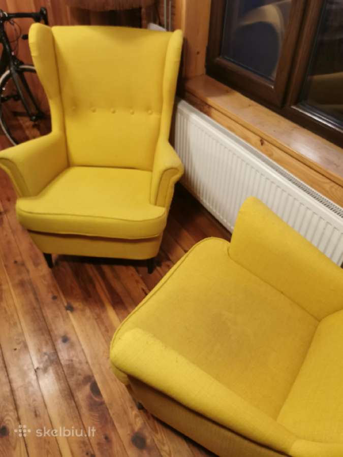 Du Ikea Strandmon geltoni foteliai - nuotraukos Nr. 2
