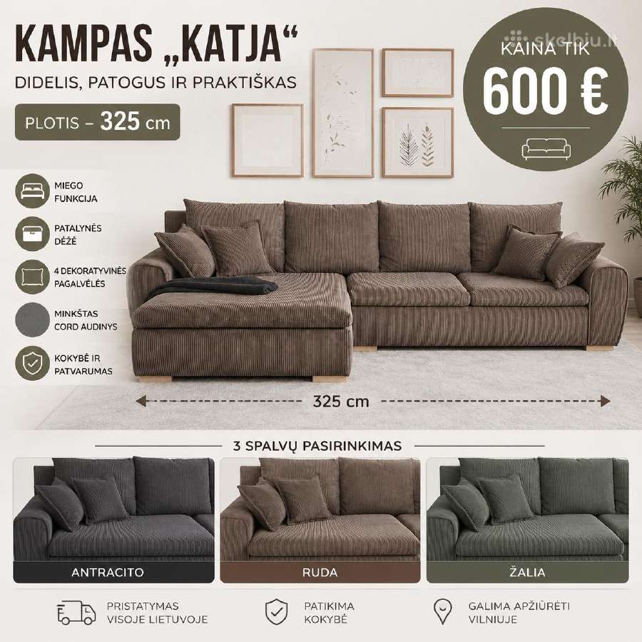 Naujas Universalus L formos kampas su miego funkc