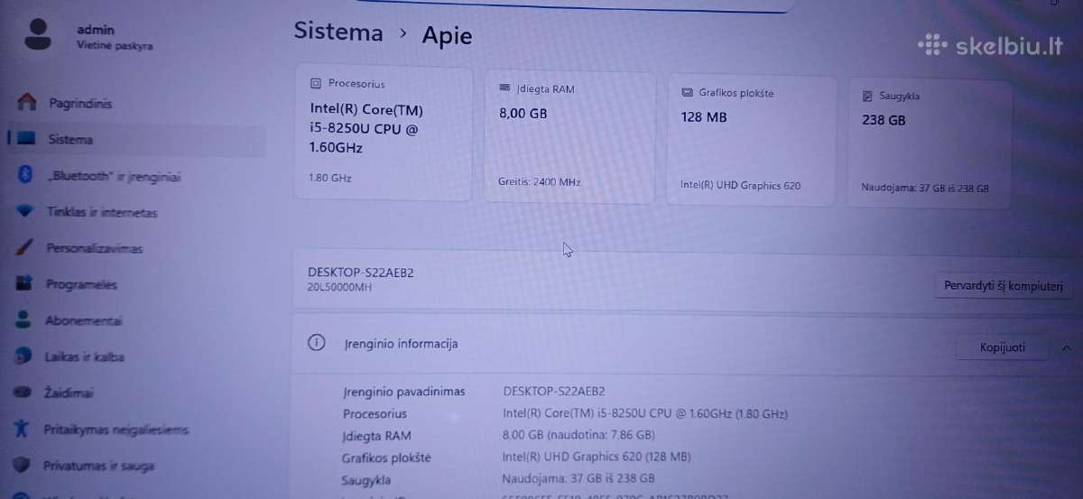 Lenovo t480 - nuotraukos Nr. 4
