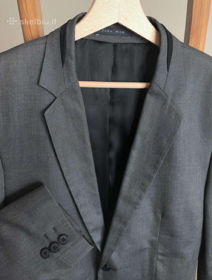Zara Man stilingas pilkos spalvos švarkas M - nuotraukos Nr. 2