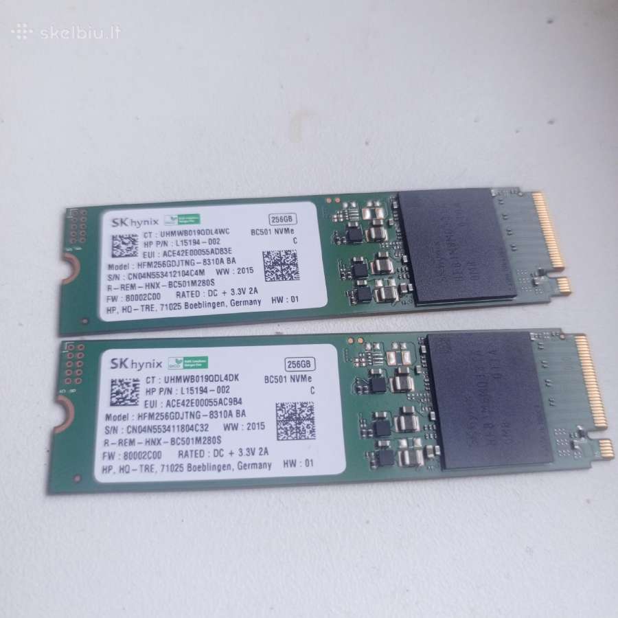 256 GB Nvme SSD diskas, idealios būklės.