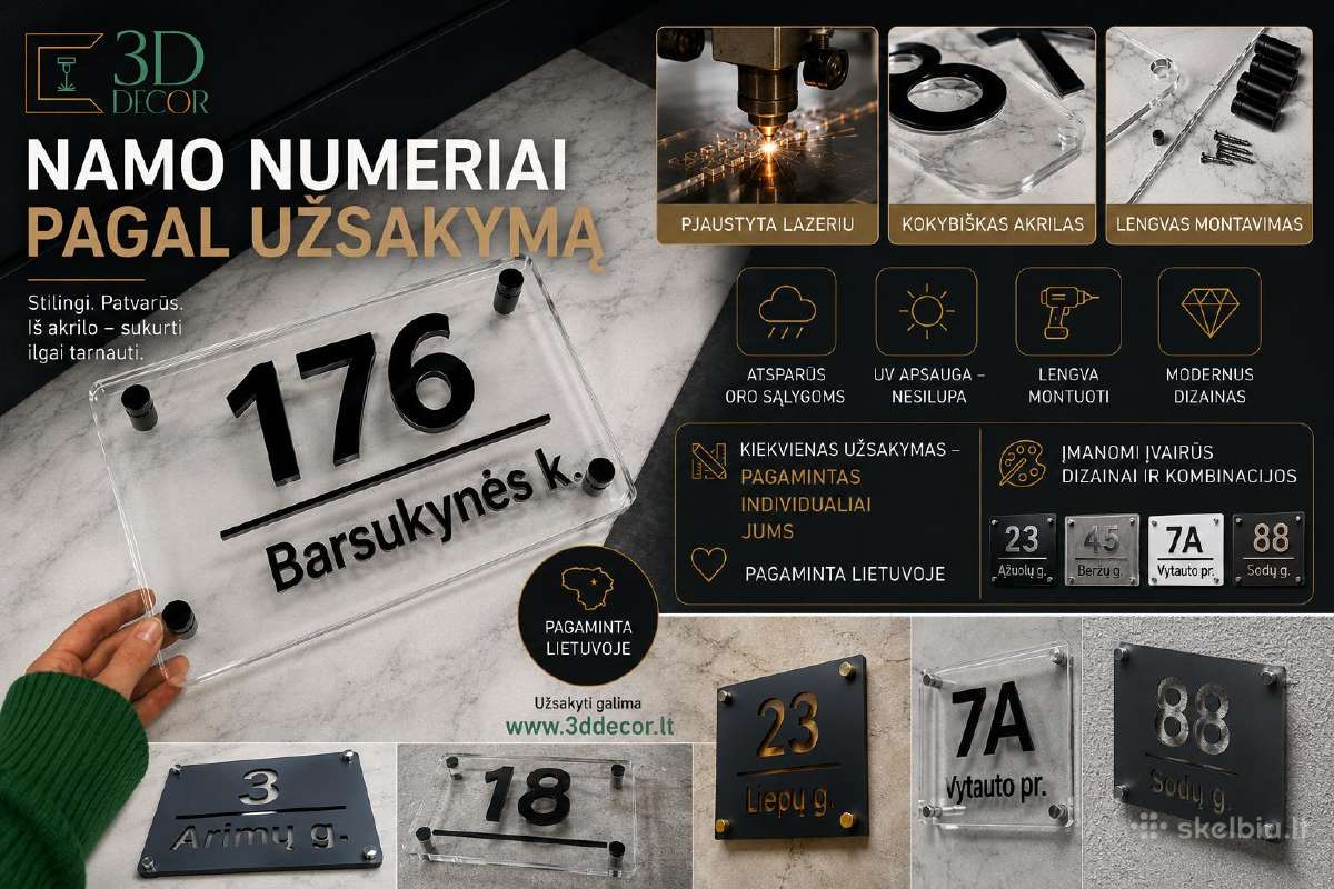 Namo numeriai ir adresų lentelės