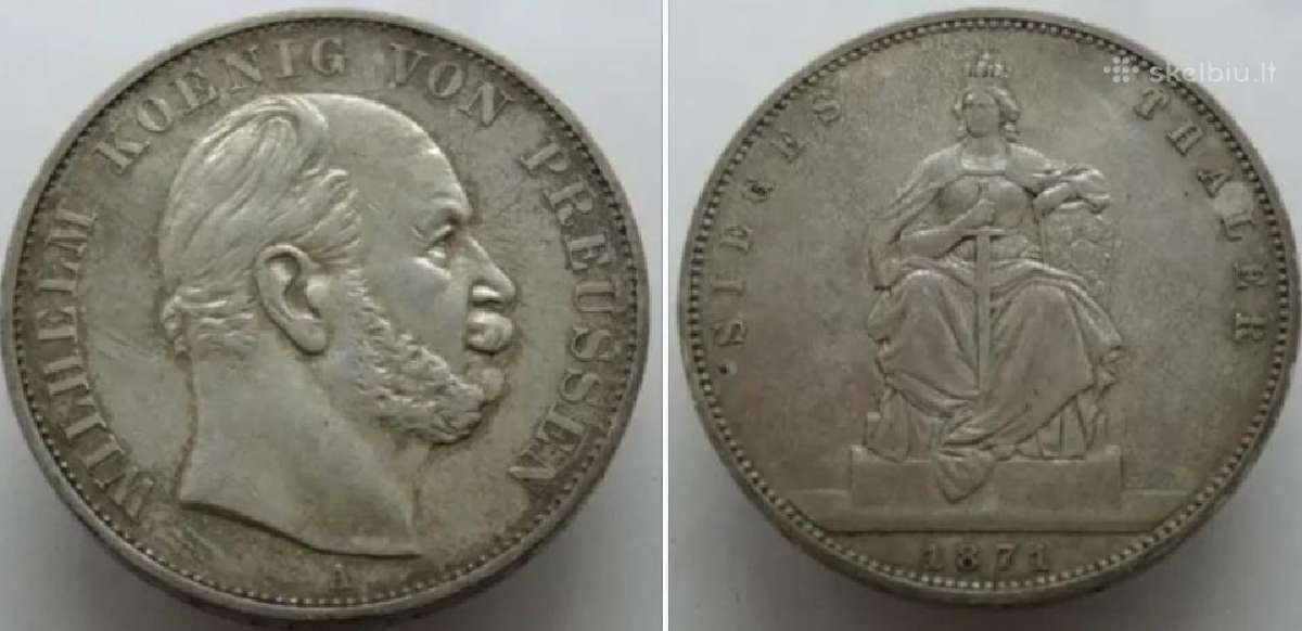 1 taleris 1871m. Sidabras 900