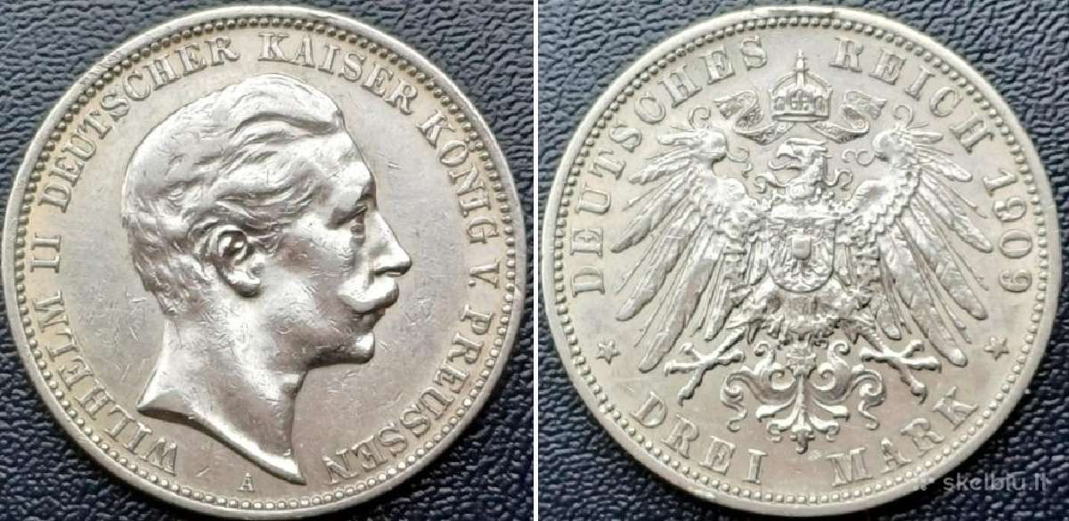 3 markes 1909m. Sidabras 900
