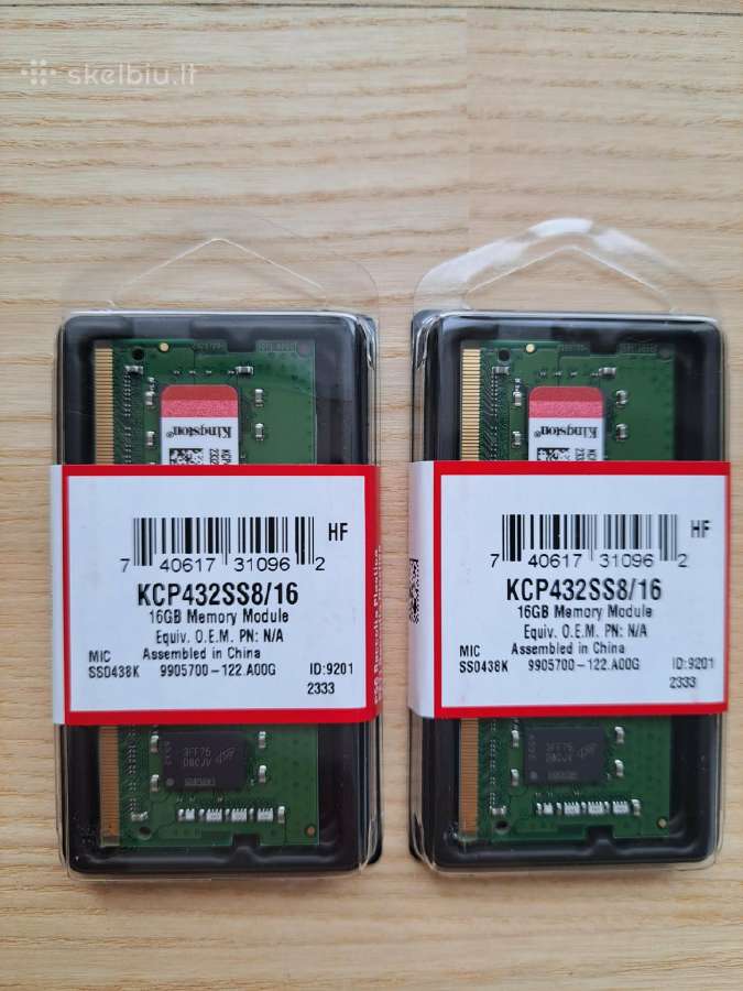 Nauji Kingston 16gb Ddr4 3200mhz Sodimm RAM