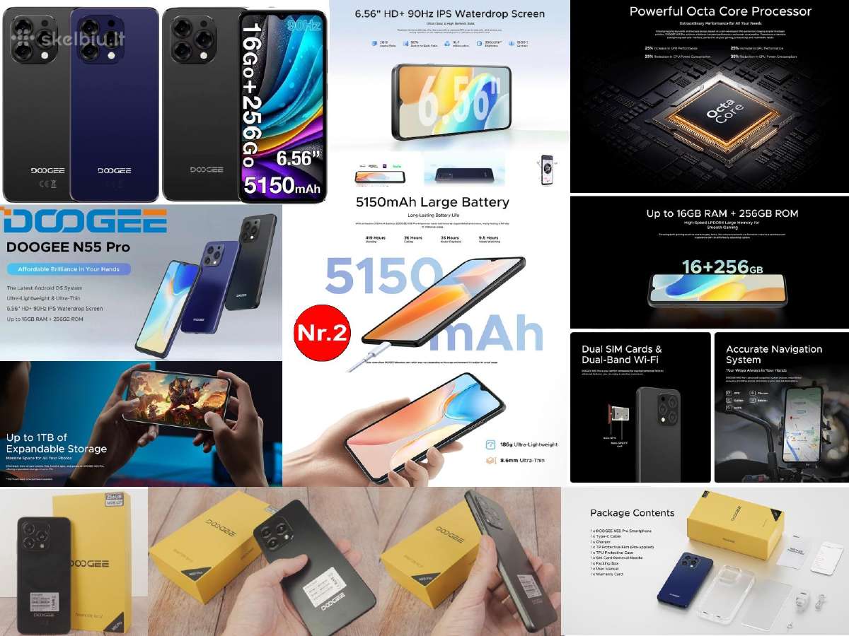 Nauji Doogee Note56 Pro Nfc 6150mah Baterija! - nuotraukos Nr. 4