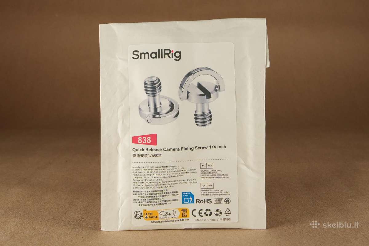 Smallrig 838 reito atleidimo kameros varžtas 1/4"