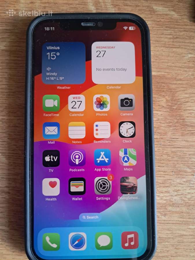Parduodamas iPhone 12 64gb (juodas).