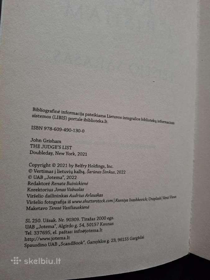 Teisėjo sąrašas. Romanas - nuotraukos Nr. 3