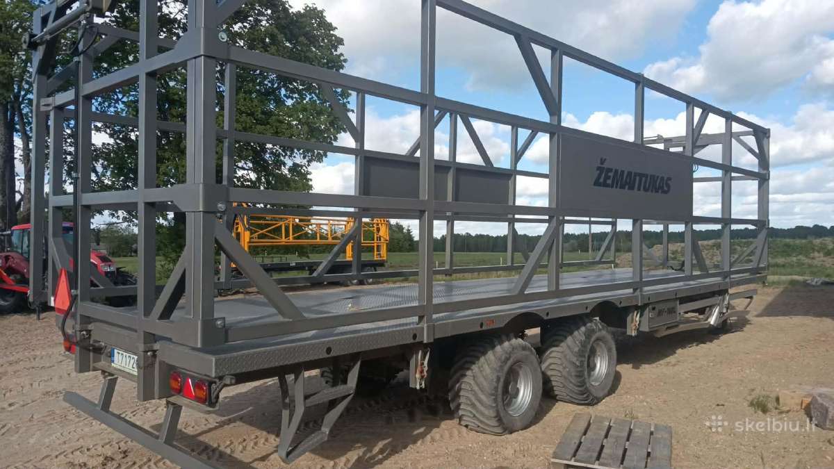 Transportavimo puspriekabė - platforma, rulonų