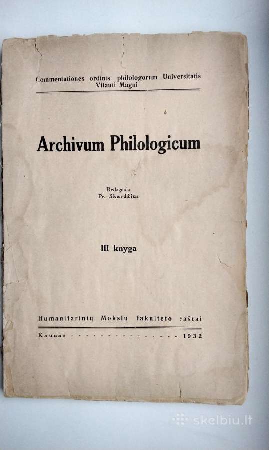 Archivum Philologicum. 1932 m.