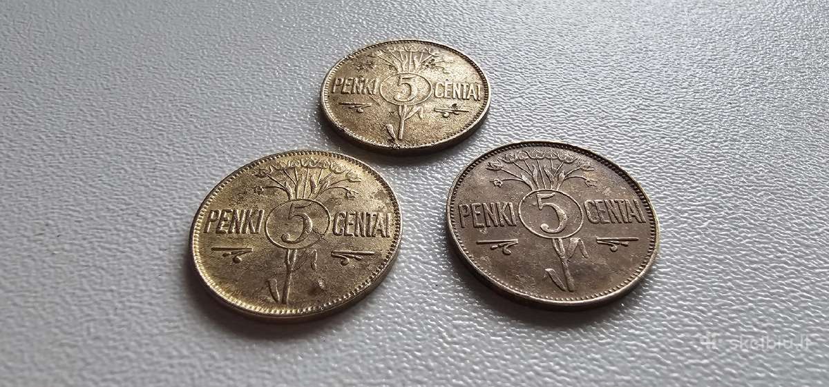 5 centai trys vnt