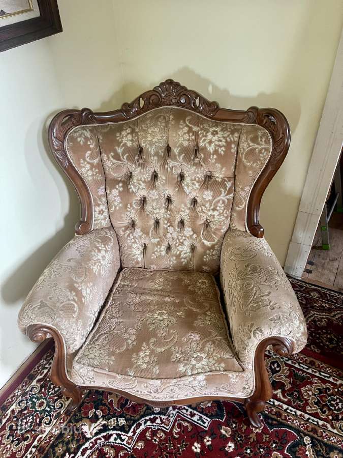 Viktorinio stiliaus sofa ir 2 foteliai - nuotraukos Nr. 5