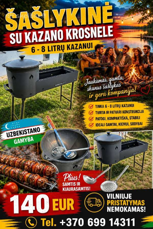 Šašlykinė- kazano krosnelė 6-8 l kazanui mangalas