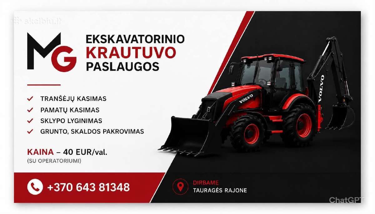 Ekskavatoriaus nuoma