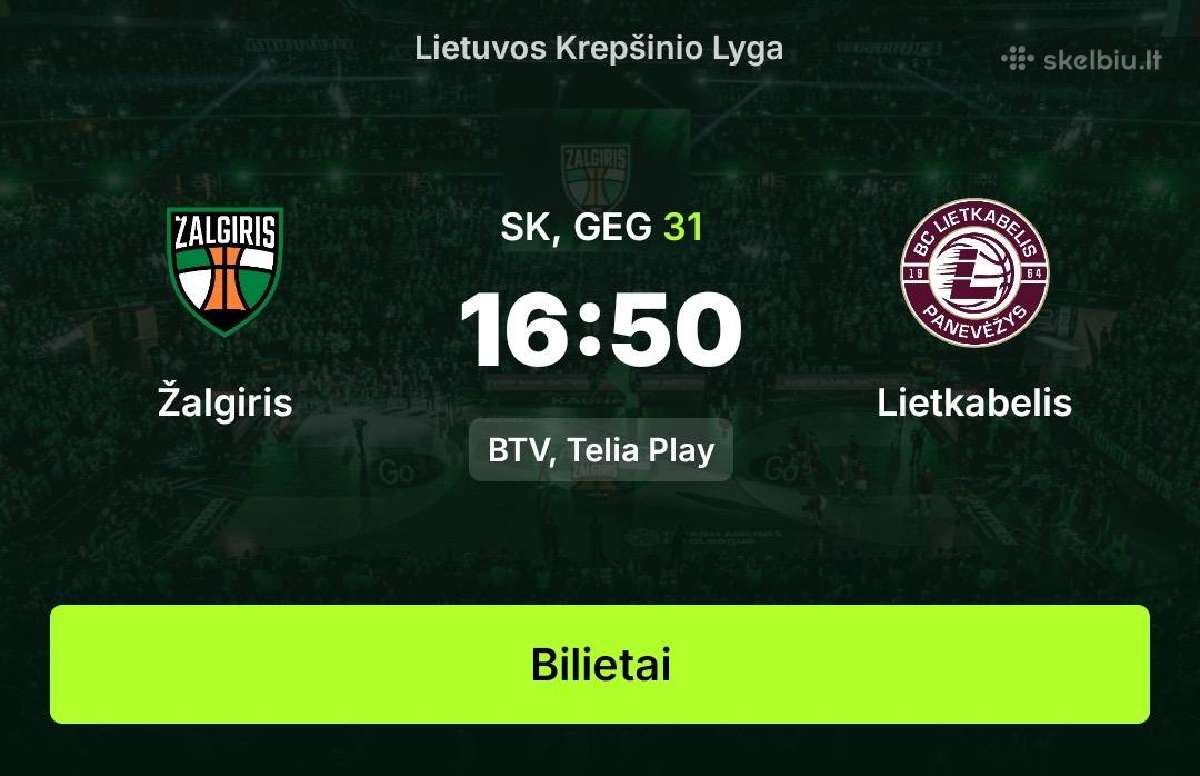 Žalgiris vs Lietkabelis,pirmas aukštas,10€/vnt.