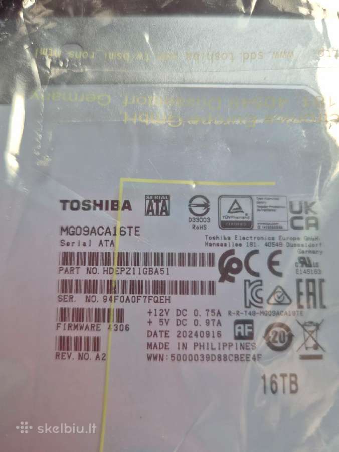 Toshiba 16tb Mg09aca16te