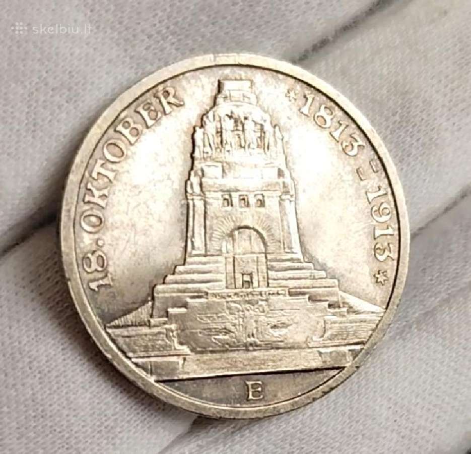 Vokietija. 3 markės. Unc. Sidabras '900. - nuotraukos Nr. 3