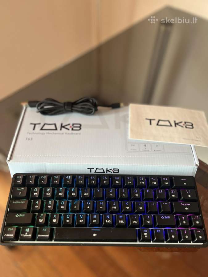 T63 Rgb mechaninė belaidė klaviatūra, Bluetooth - nuotraukos Nr. 2
