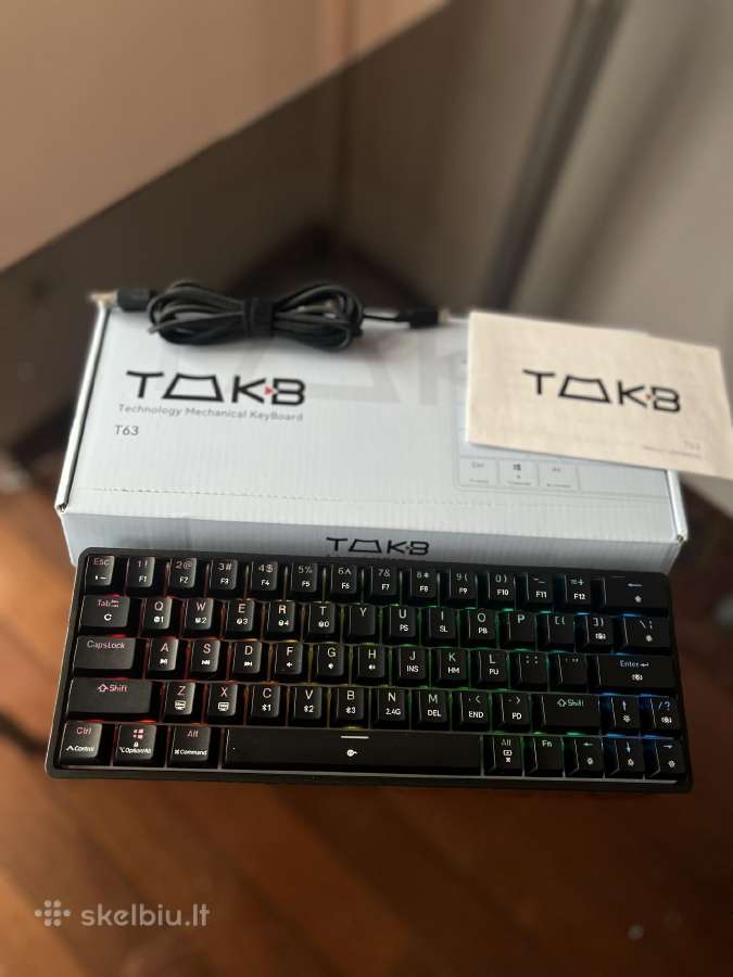 T63 Rgb mechaninė belaidė klaviatūra, Bluetooth - nuotraukos Nr. 3