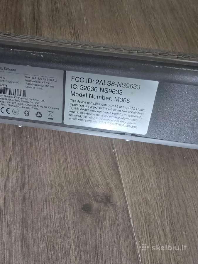 Xiaomi M 365 paspirtukas juodos spalvos - nuotraukos Nr. 2