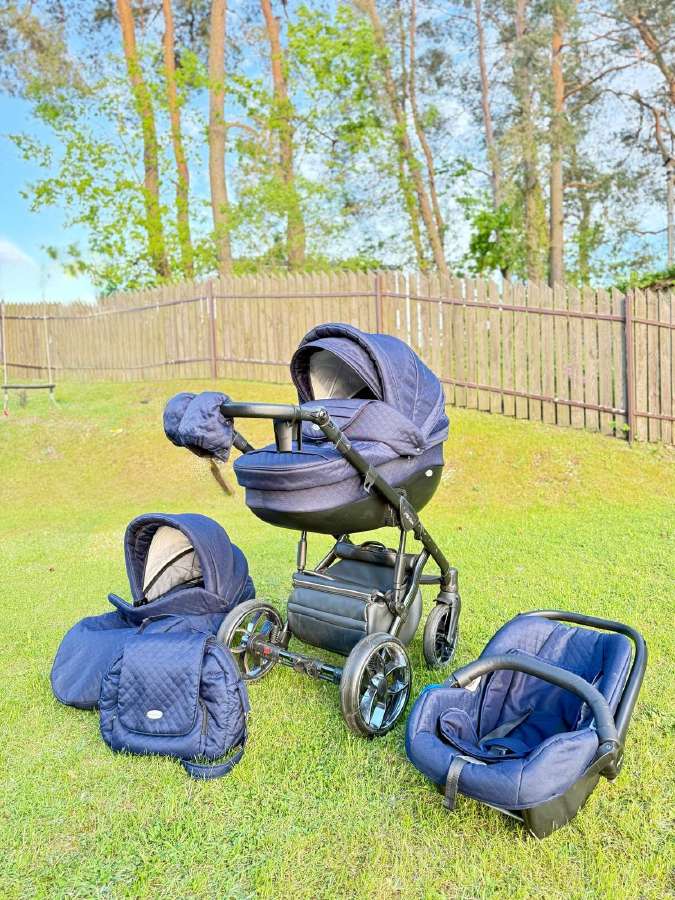 Išskirtinis 3in1 vežimėlis Ptit Chou Trento Navy