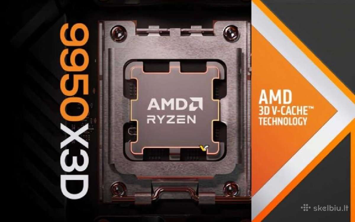 Nauji Amd Ryzen 9 9950x3d ir 9900x3d procesoriai (