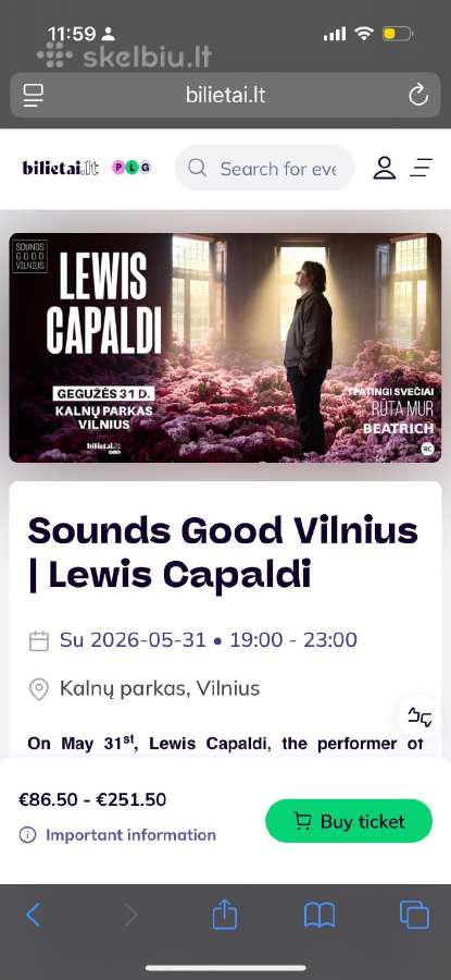 Lewis Capaldi bilietai