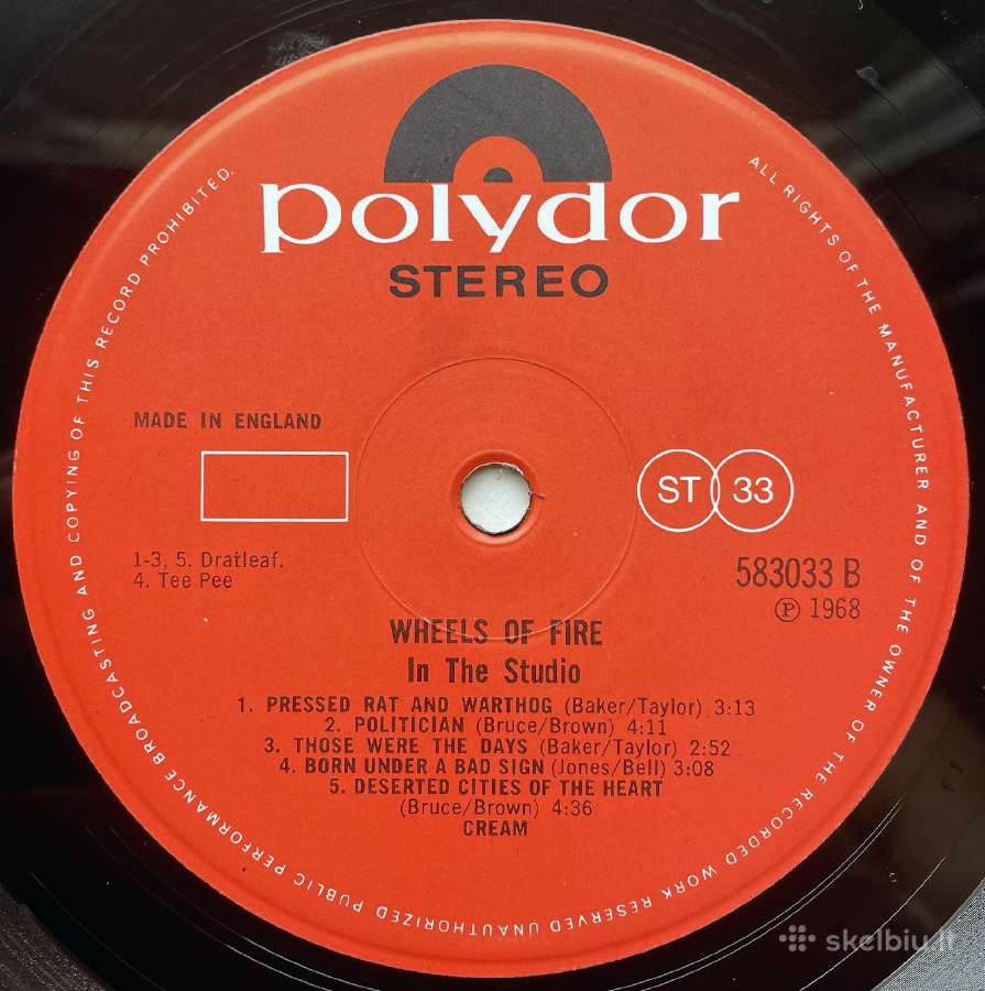 Cream - Wheels of Fire - In the Studio ' 1968 - nuotraukos Nr. 5