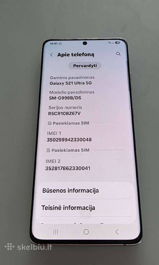 Samsung Galaxy S21 Ultra 5G 256/12 GB - nuotraukos Nr. 3