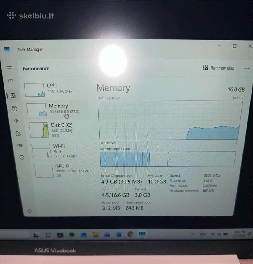 Asus Vivobook X1504 15.6/i5 Cpu/16gb RAM/512gb SSD - nuotraukos Nr. 4