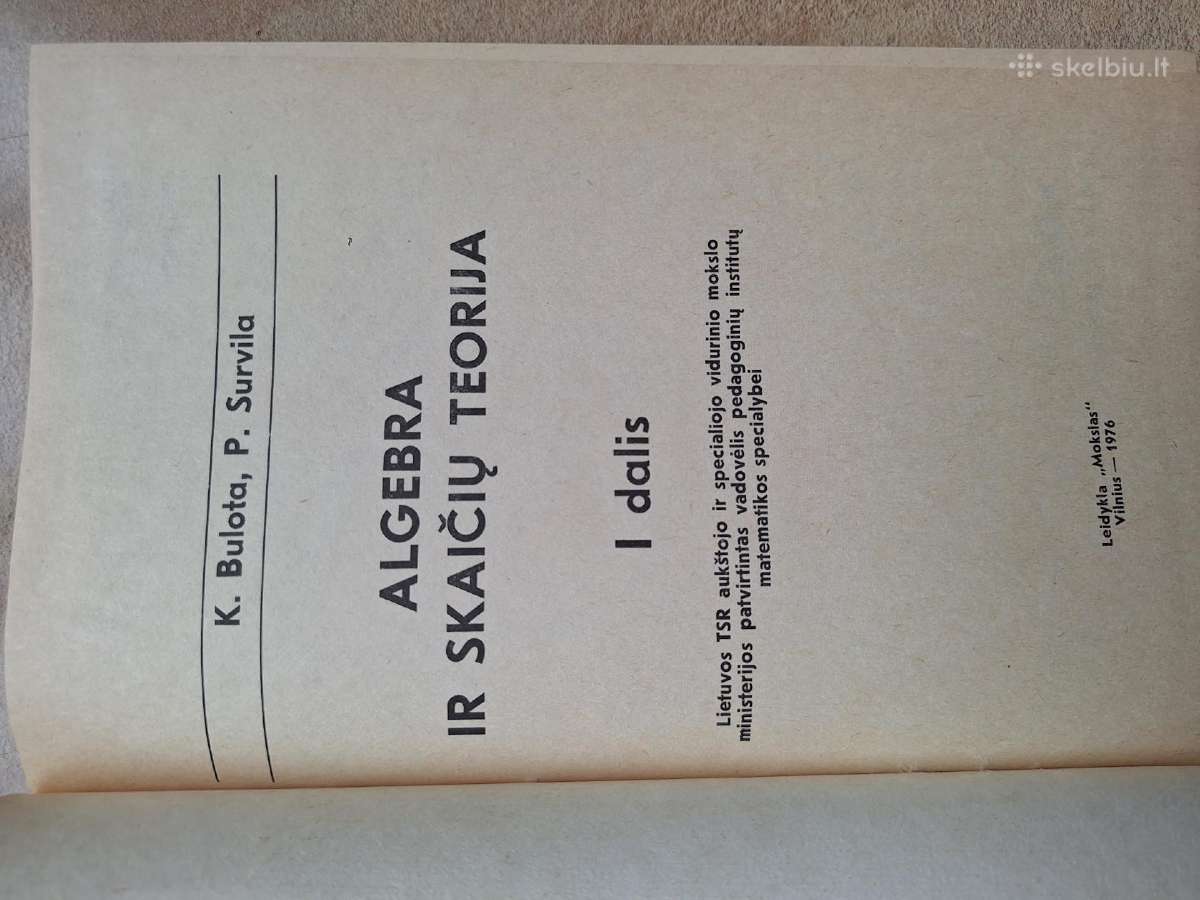 Algebra ir skaičių teorija 1D. - nuotraukos Nr. 2