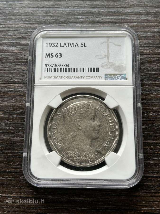 Latvija 5 Latai 1923 Ngc Ms63