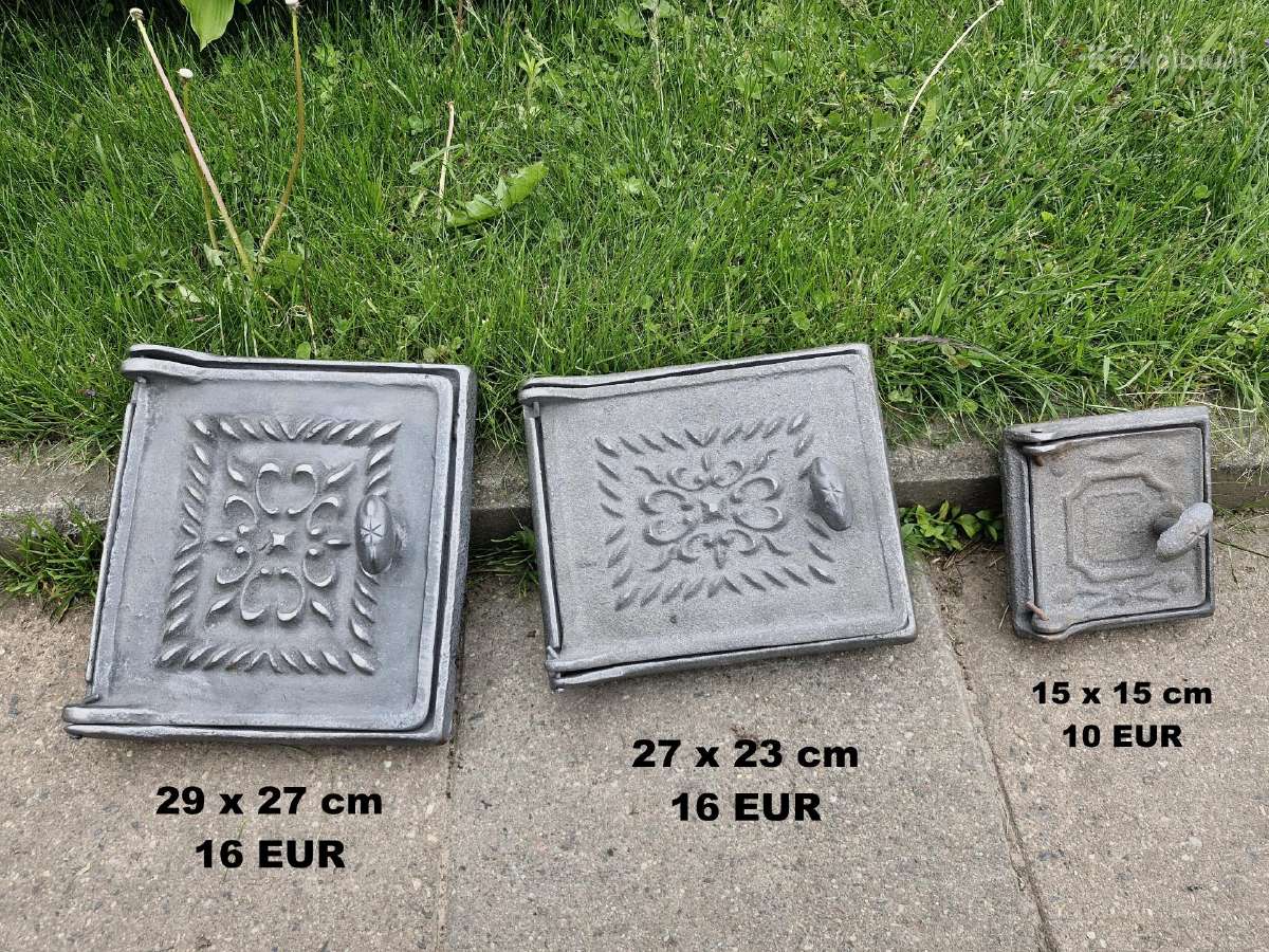 Pečiaus, buržuikes, krosnelės, ketaus dureles.