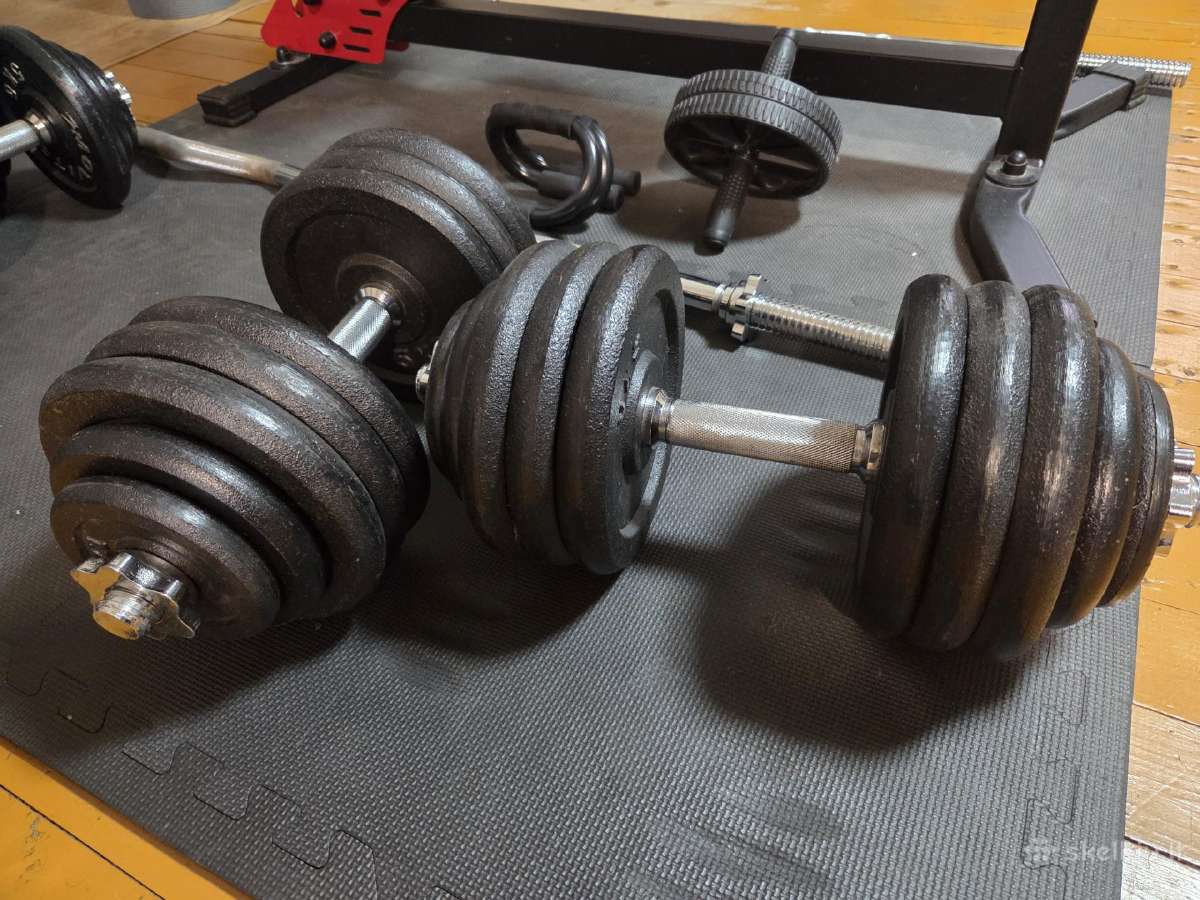 Hanteliai ketaus 80kg. 2x40kg