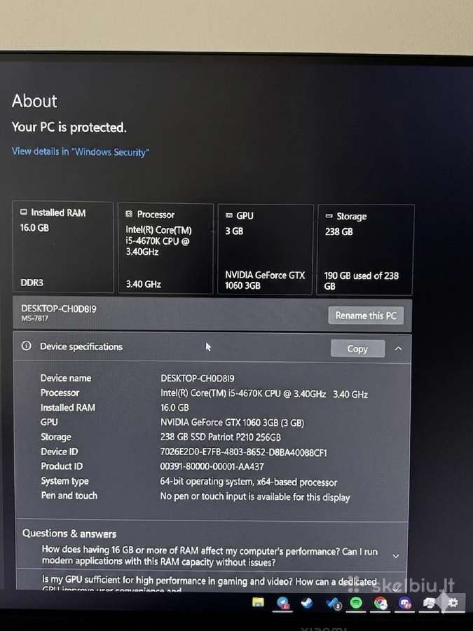 Gaming Pc Žaidimų kompiuteri - nuotraukos Nr. 3