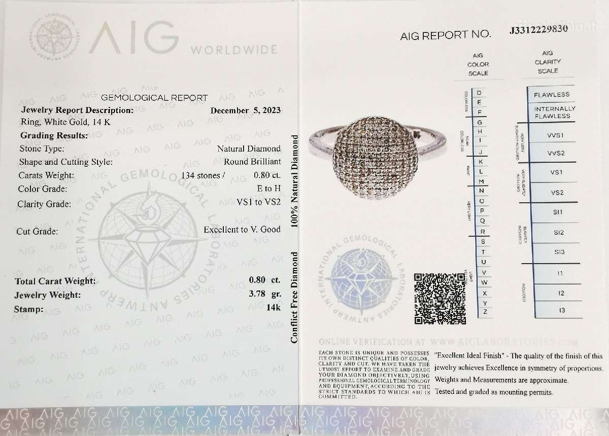 Kokteilinis žiedas su 134-iais deimantais (0,8ct) - nuotraukos Nr. 7