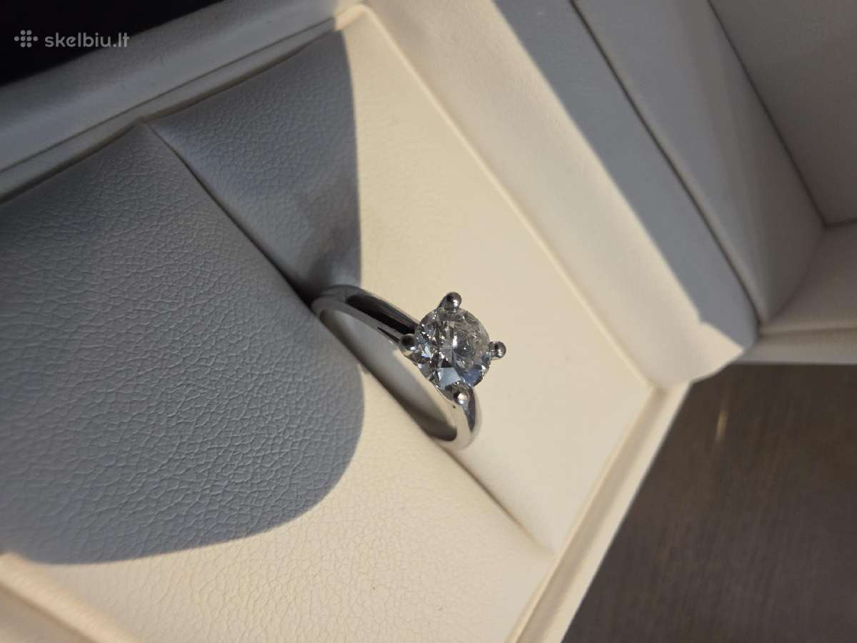 Platinos sužadėtuvių žiedas su 0.7ct briliantu - nuotraukos Nr. 7