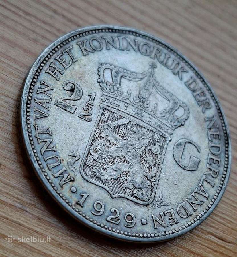 Nyderlandai 1929 2,5 guldeno (sidabras) - nuotraukos Nr. 3