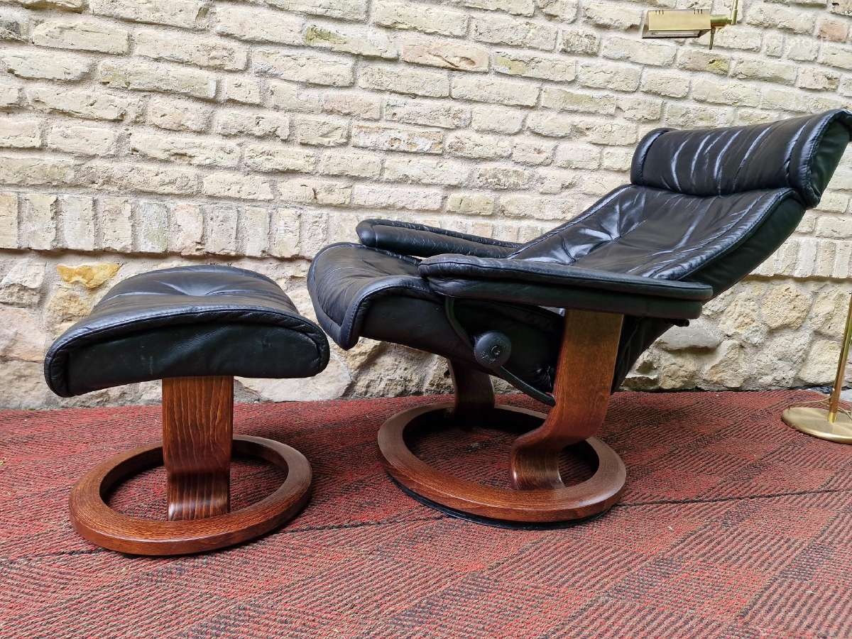 Vintažinis mid century Ekornes polisio fotelis