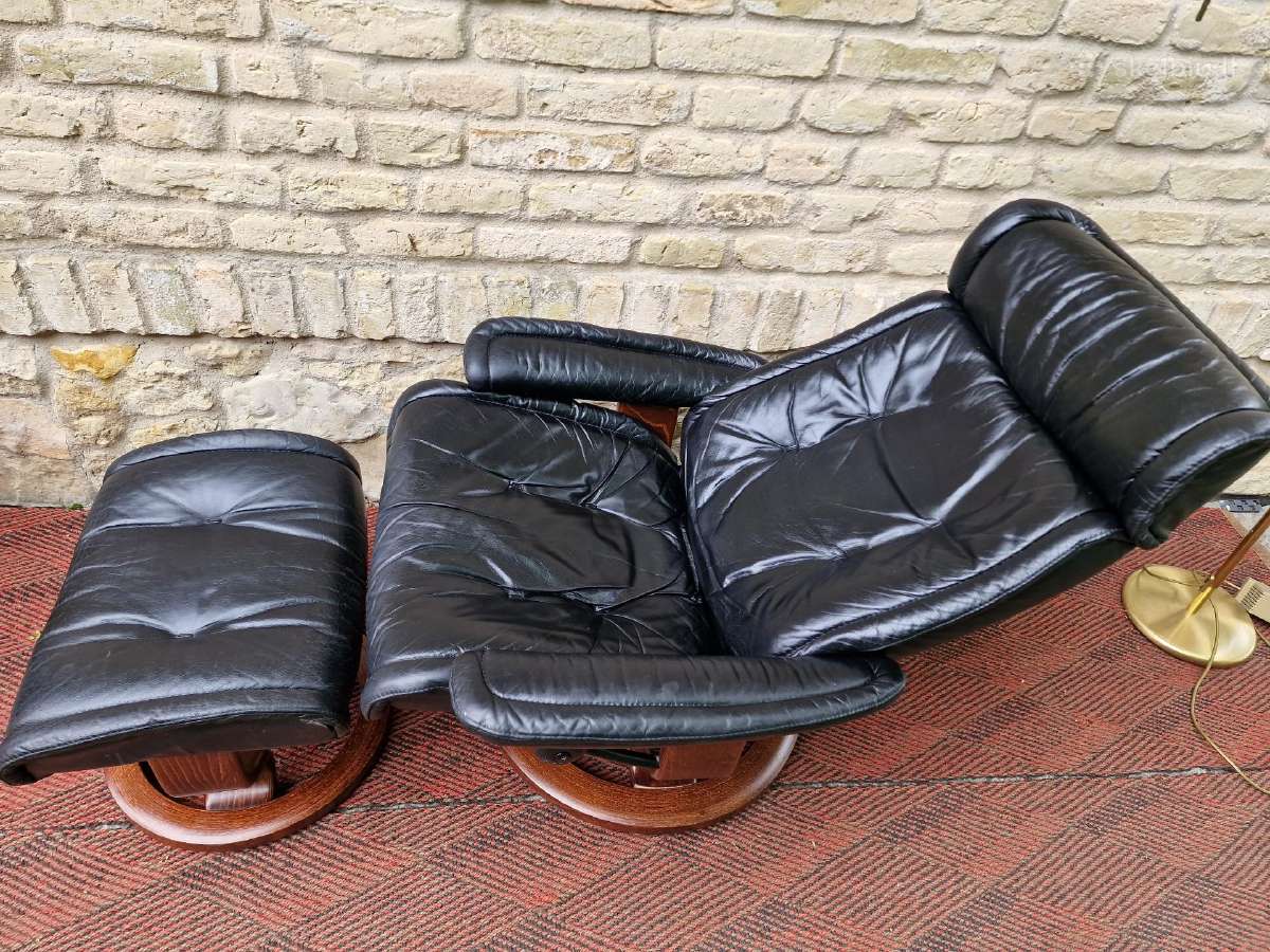 Vintažinis mid century Ekornes polisio fotelis - nuotraukos Nr. 2