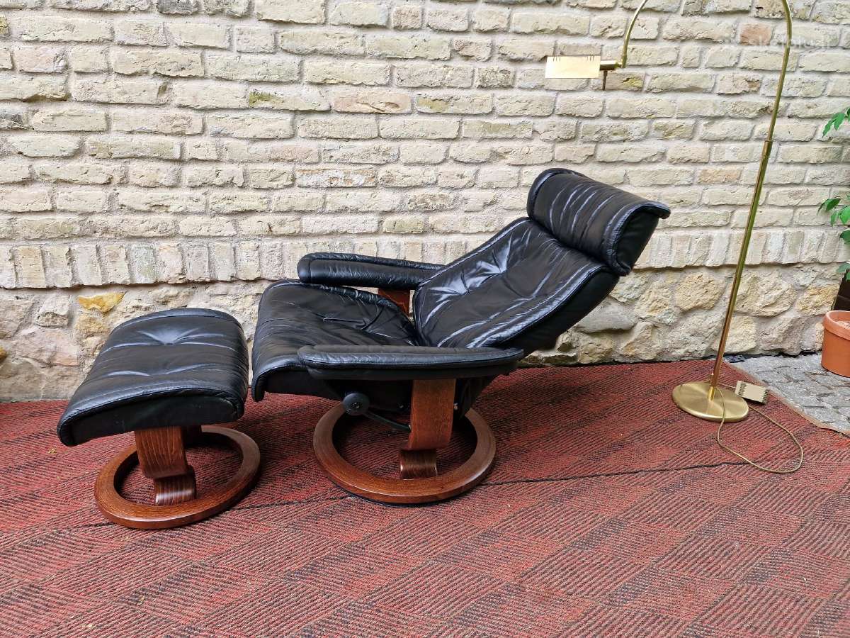 Vintažinis mid century Ekornes polisio fotelis - nuotraukos Nr. 4