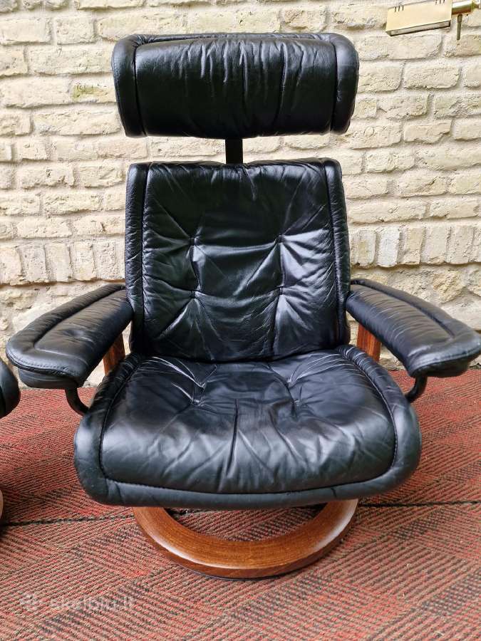 Vintažinis mid century Ekornes polisio fotelis - nuotraukos Nr. 5