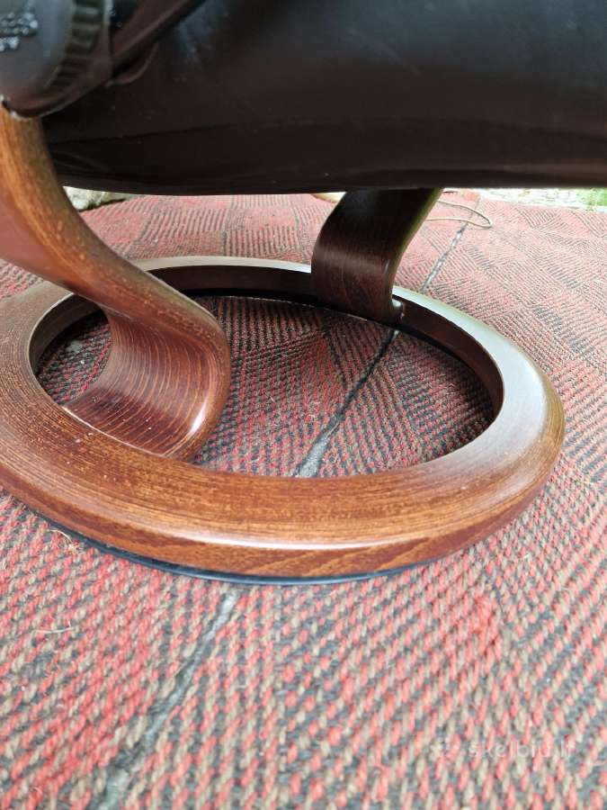 Vintažinis mid century Ekornes polisio fotelis - nuotraukos Nr. 8