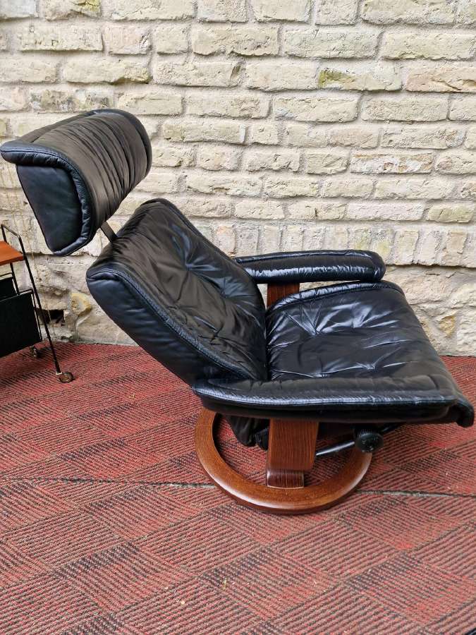 Vintažinis mid century Ekornes polisio fotelis - nuotraukos Nr. 12