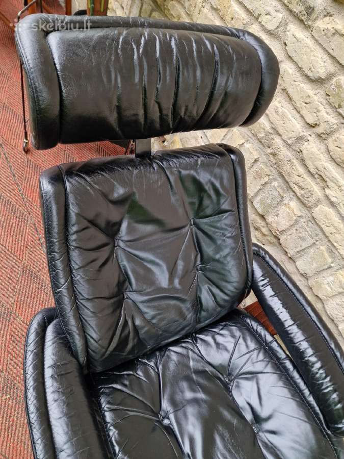 Vintažinis mid century Ekornes polisio fotelis - nuotraukos Nr. 13