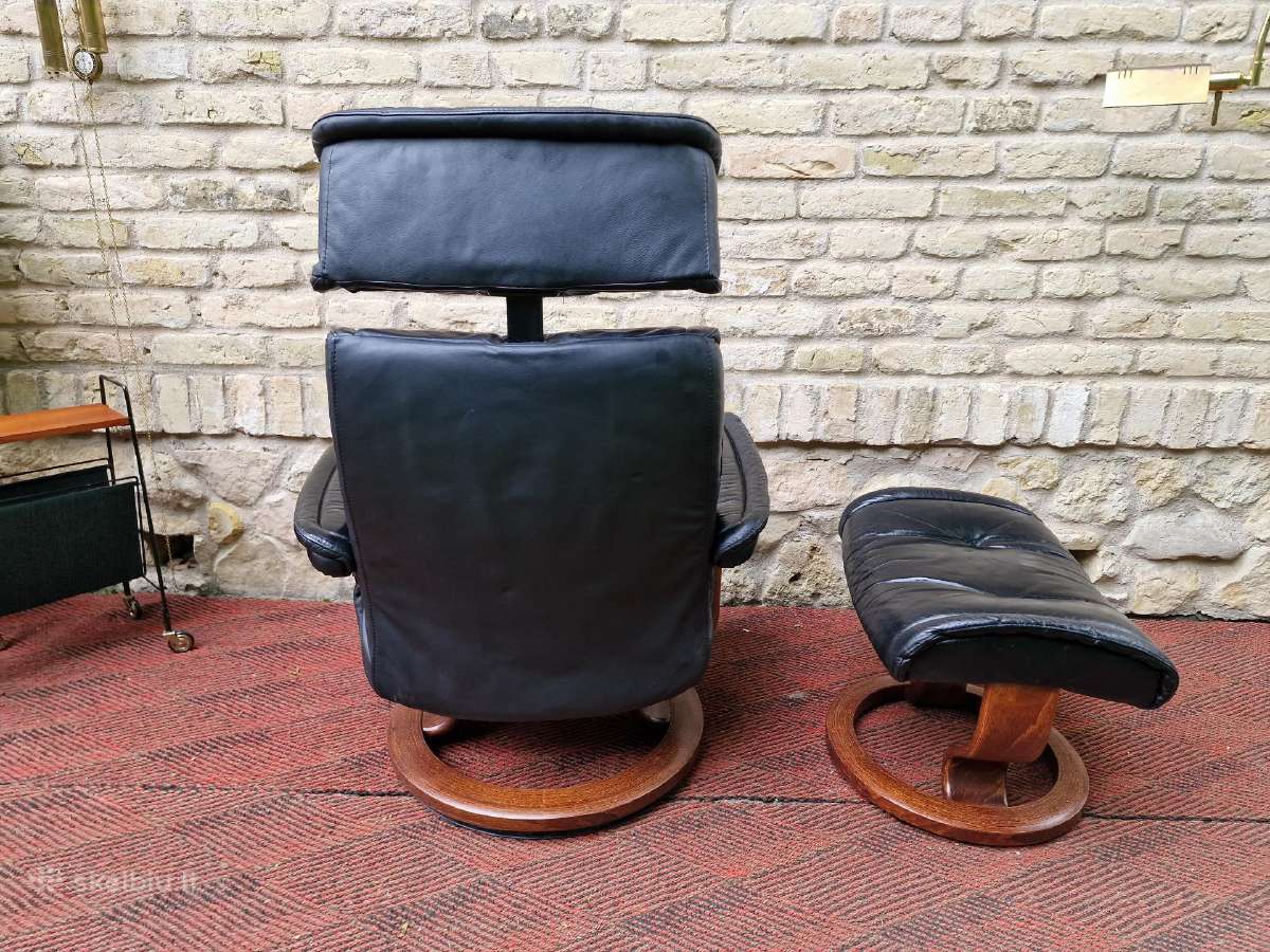 Vintažinis mid century Ekornes polisio fotelis - nuotraukos Nr. 16