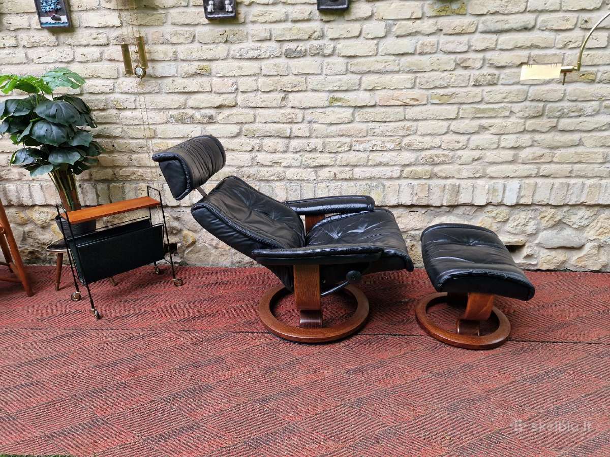 Vintažinis mid century Ekornes polisio fotelis - nuotraukos Nr. 18
